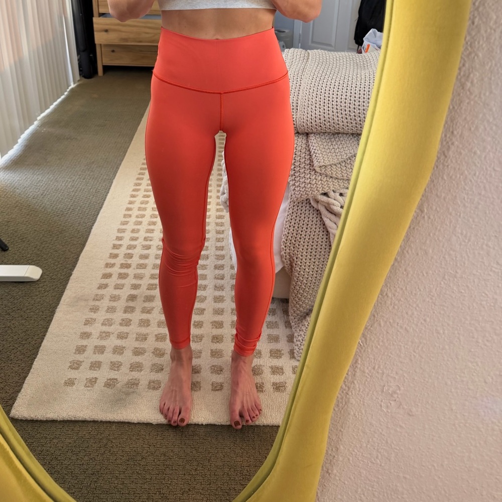 Lululemon Vibrant Orange High-Waisted Align Leggings